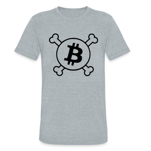 btc pirateflag jolly roger bitcoin pirate flag - Unisex Tri-Blend T-Shirt