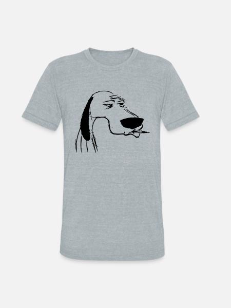 smoking dog - Unisex Tri-Blend T-Shirt - heather grey