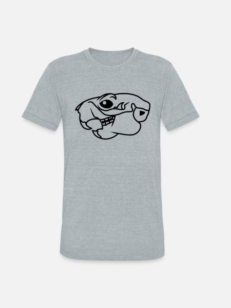 squirrel skull - Unisex Tri-Blend T-Shirt - heather grey