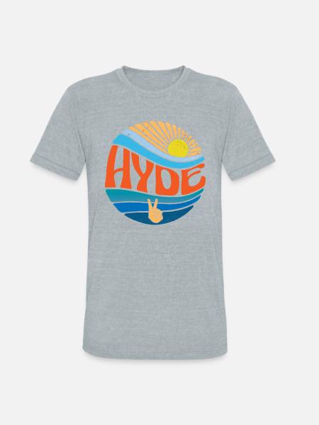 Hyde Shirt Vintage Sunset Hyde Groovy Tie Dye - Unisex Tri-Blend T-Shirt - heather grey