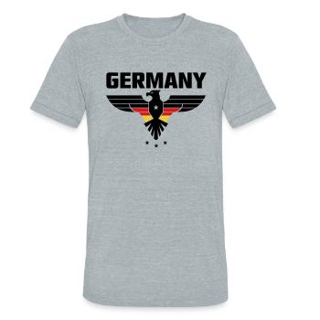 GERMANY EAGLE DEUTSCHLAND ADLER - Unisex Tri-Blend T-Shirt - heather grey - Front - Brady (186cm)