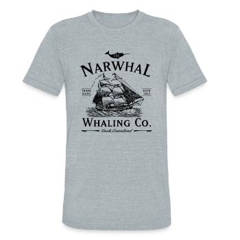 The Narwhal Whaling Company - Unisex Tri-Blend T-Shirt - heather grey - Front - Brady (186cm)