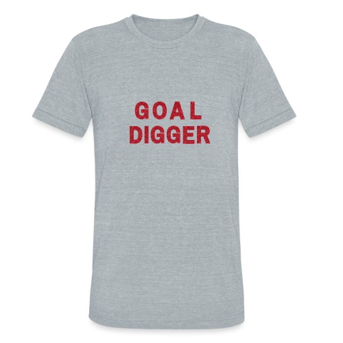 Red Glitter Goal Digger - Unisex Tri-Blend T-Shirt