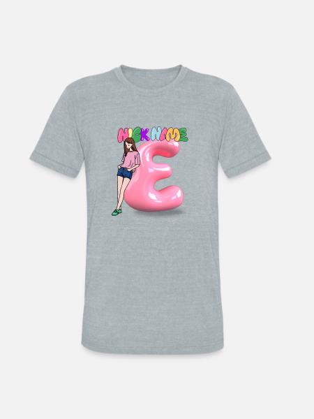 Nick Name E - Unisex Tri-Blend T-Shirt - heather grey