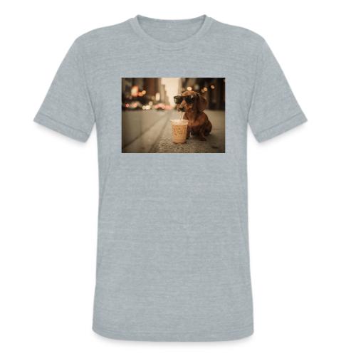 Funny Dachshund Iced Coffee Lover Tee - Unisex Tri-Blend T-Shirt