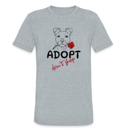 Retro Adopt Dont Shop Cute Puppy Rose Tee - Unisex Tri-Blend T-Shirt
