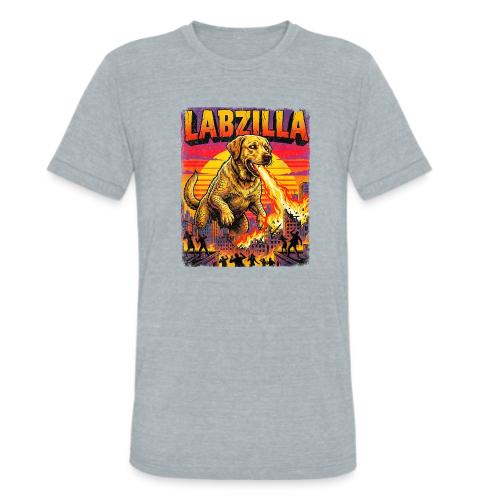 Labzilla Giant Yellow Labrador Monster Tee - Unisex Tri-Blend T-Shirt
