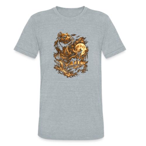 Pit Bull Howling Moon Fantasy Forest Tee - Unisex Tri-Blend T-Shirt