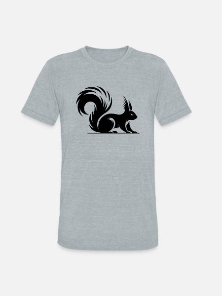 Squirrel Tattoo Style Drawing - Unisex Tri-Blend T-Shirt - heather grey