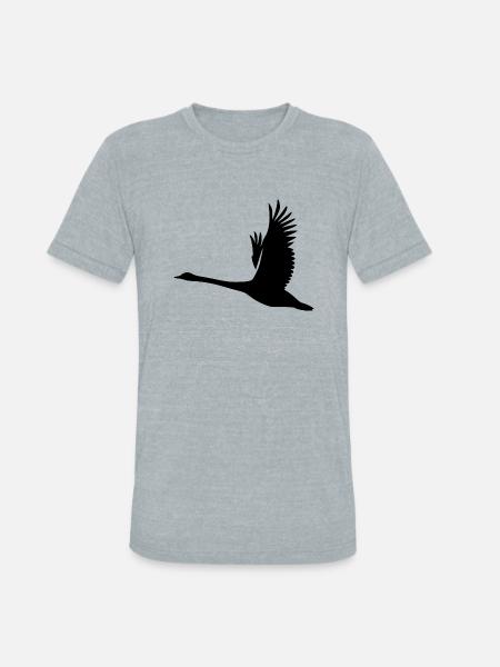 Tattoo Style Swan - Unisex Tri-Blend T-Shirt - heather grey