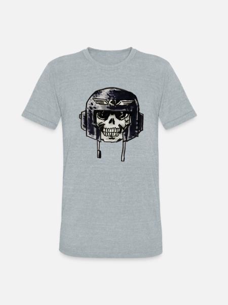 Guard Skull - Unisex Tri-Blend T-Shirt - heather grey