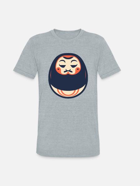 Daruma Doll - Unisex Tri-Blend T-Shirt - heather grey