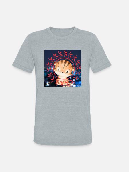 Tiger - Unisex Tri-Blend T-Shirt - heather grey