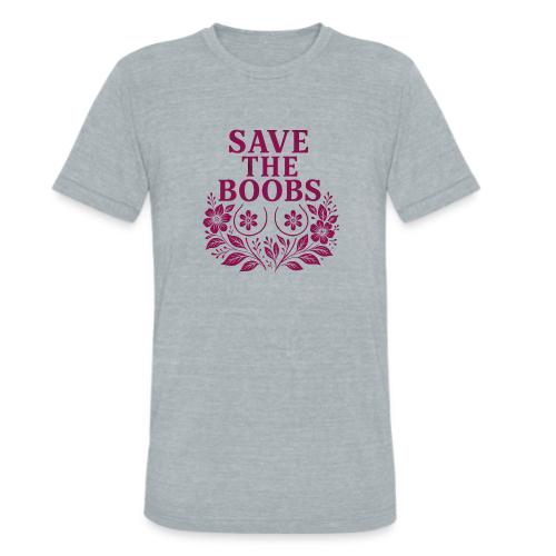 Save the boobs floral - Unisex Tri-Blend T-Shirt
