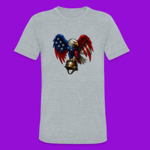 American Flag Bald Eagle - Helmet - Unisex Tri-Blend T-Shirt