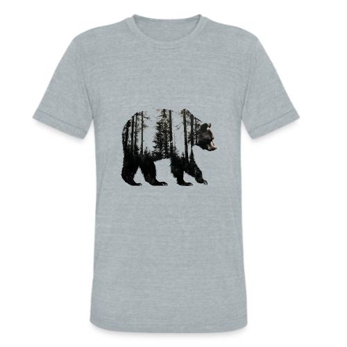 Evergreen Bear Silhouette - Unisex Tri-Blend T-Shirt