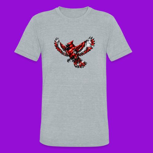 Silver Cardinal in Flight - Unisex Tri-Blend T-Shirt