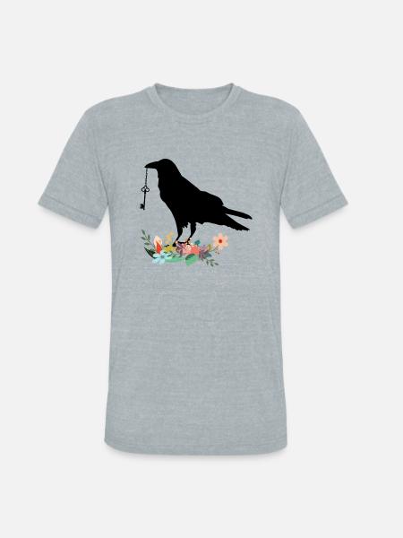 raven - Unisex Tri-Blend T-Shirt - heather grey