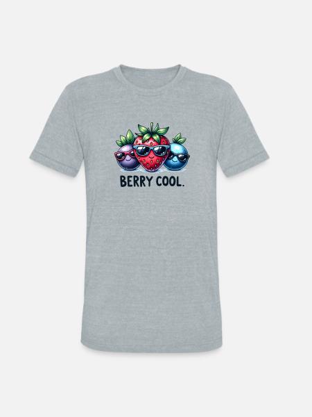 Funny Berry Cool - Unisex Tri-Blend T-Shirt - heather grey