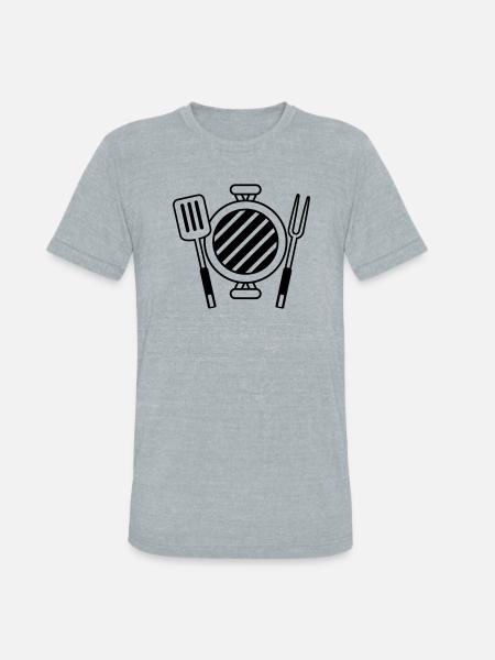 Charcoal BBQ grill master - Unisex Tri-Blend T-Shirt - heather grey