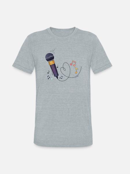Microphone Music - Unisex Tri-Blend T-Shirt - heather grey
