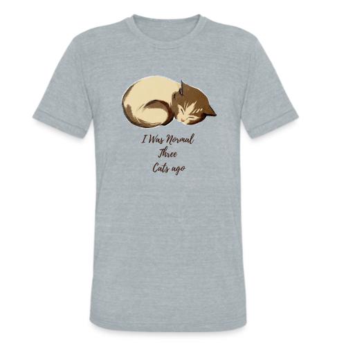 I Was Normal Three Cats Ago Funny Cat T-Shirt - Unisex Tri-Blend T-Shirt