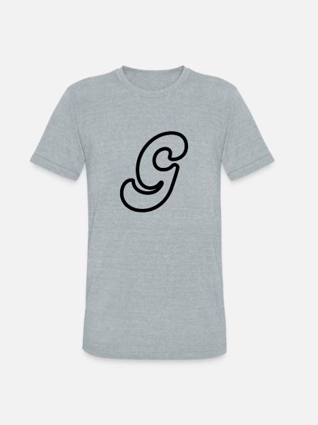 letter G - Unisex Tri-Blend T-Shirt - heather grey