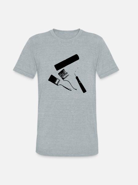 paint roller - Unisex Tri-Blend T-Shirt - heather grey