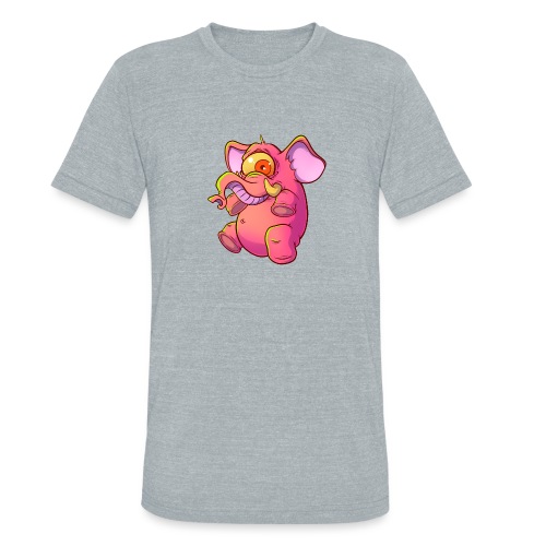 Pink elephant cyclops - Unisex Tri-Blend T-Shirt