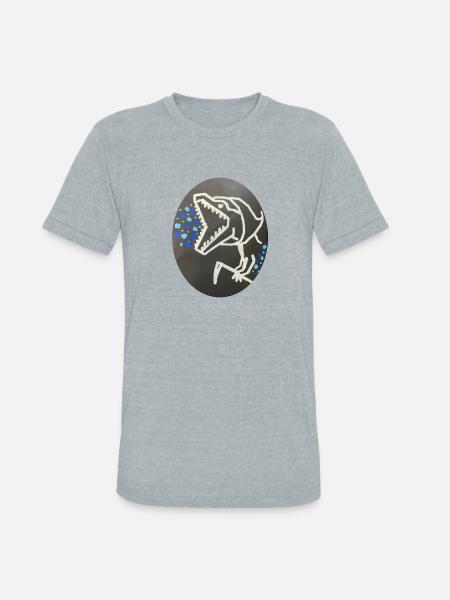 Grim Raptor Roaring - Unisex Tri-Blend T-Shirt - heather grey