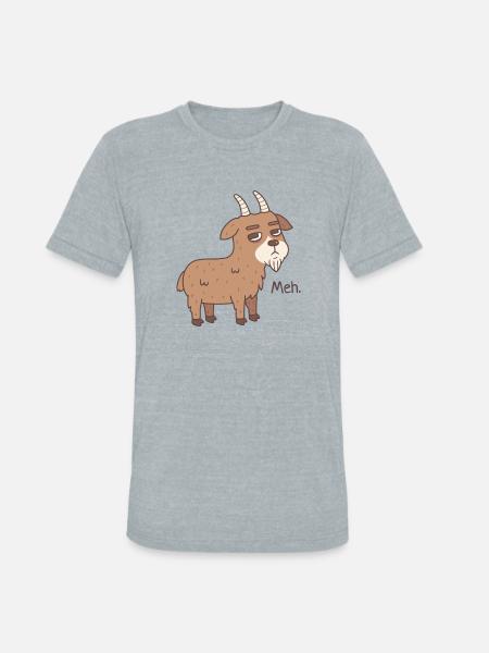 Goat Meh Funny Doodle - Unisex Tri-Blend T-Shirt - heather grey