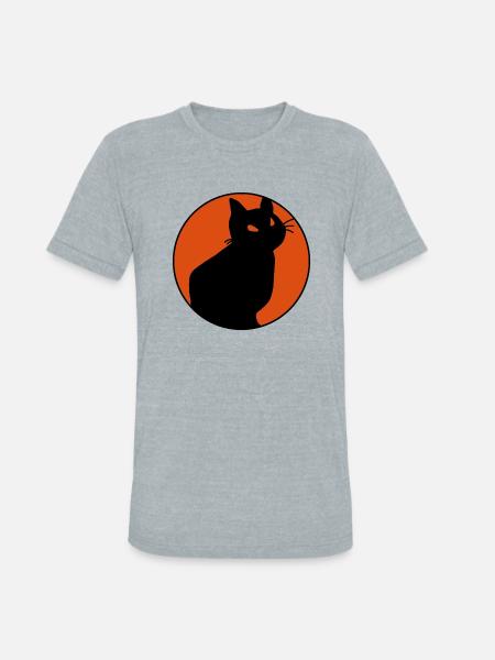 Black Cat 1 1 - Unisex Tri-Blend T-Shirt - heather grey