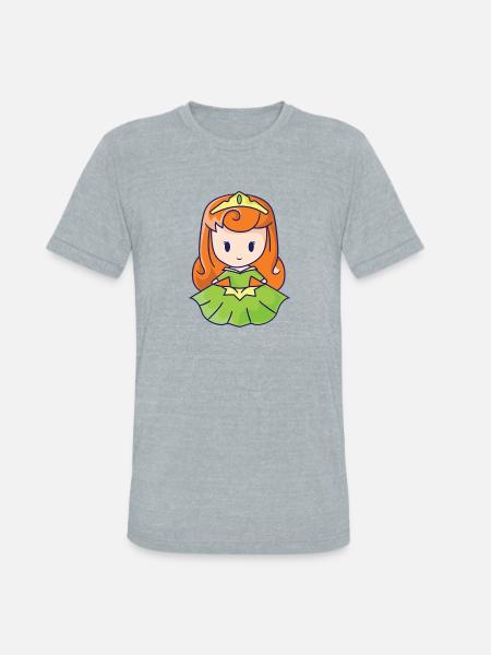 Green dressed beautiful girl - Unisex Tri-Blend T-Shirt - heather grey