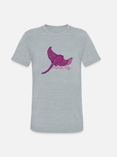 lovely manta ray - Unisex Tri-Blend T-Shirt - heather grey