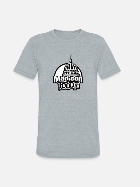 Madison Foodie w/ Capitol B&W - Unisex Tri-Blend T-Shirt - heather grey