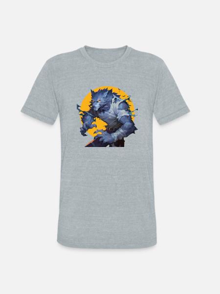 Werewolf Halloween - Unisex Tri-Blend T-Shirt - heather grey