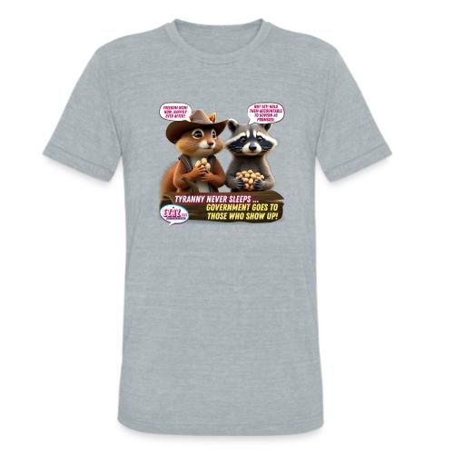 Freedom Squirrel and Raccoon - Unisex Tri-Blend T-Shirt