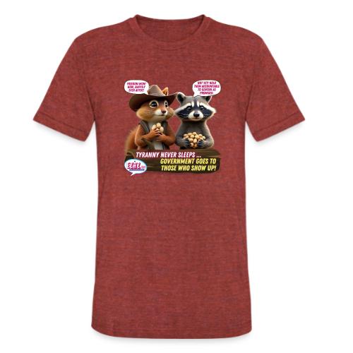 Freedom Squirrel and Raccoon - Unisex Tri-Blend T-Shirt