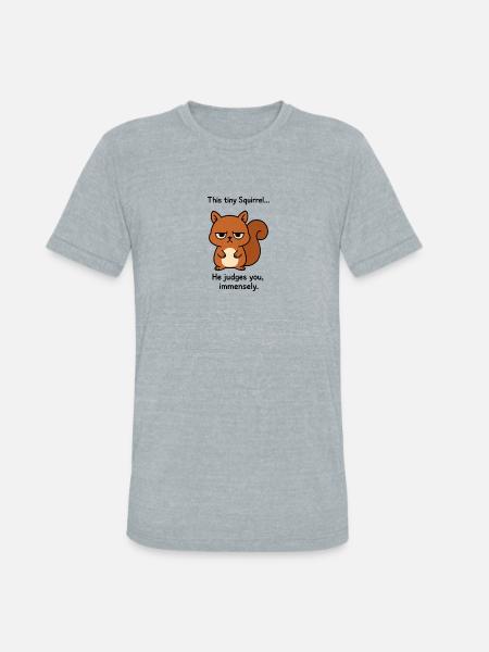 Squirrel of Judgement - Unisex Tri-Blend T-Shirt - heather grey