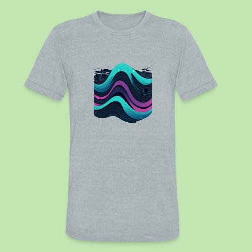 Abstract Wavy Ocean Pattern - Unisex Tri-Blend T-Shirt