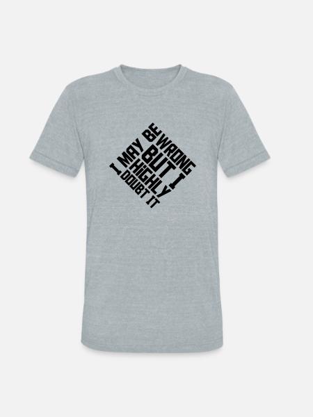 I may be wrong - Unisex Tri-Blend T-Shirt - heather grey