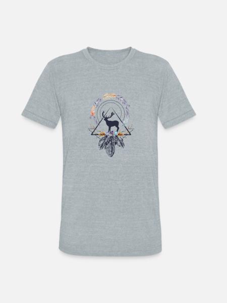 Beautiful Boho Design - Unisex Tri-Blend T-Shirt - heather grey