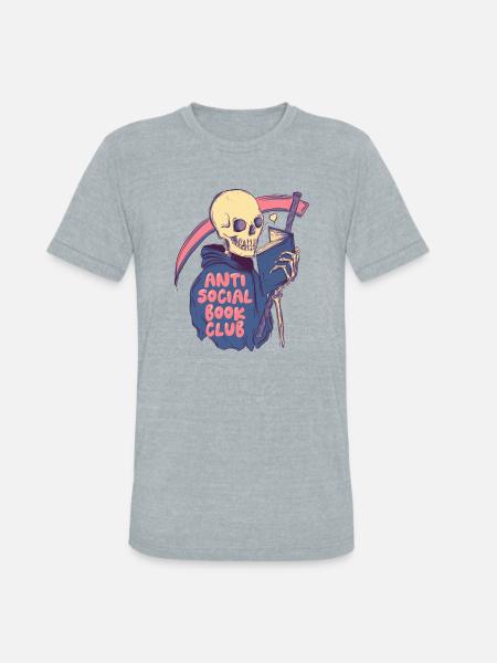 Anti Social - Unisex Tri-Blend T-Shirt - heather grey