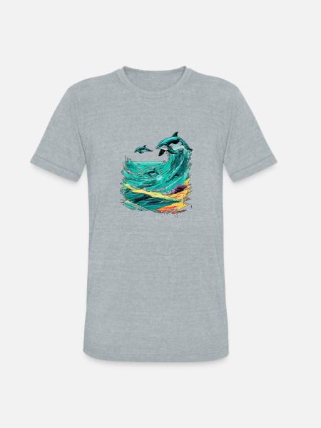 Pixel Beach CRT Dreams - Unisex Tri-Blend T-Shirt - heather grey
