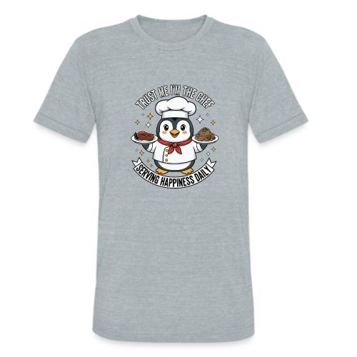 cute Penguin Chef-Funny Cartoon Daily Happiness - Unisex Tri-Blend T-Shirt