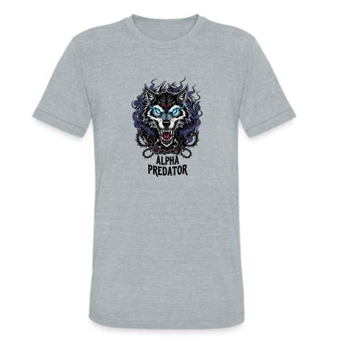 Alpha Predator Wolf Fierce Neon Eyes - Unisex Tri-Blend T-Shirt