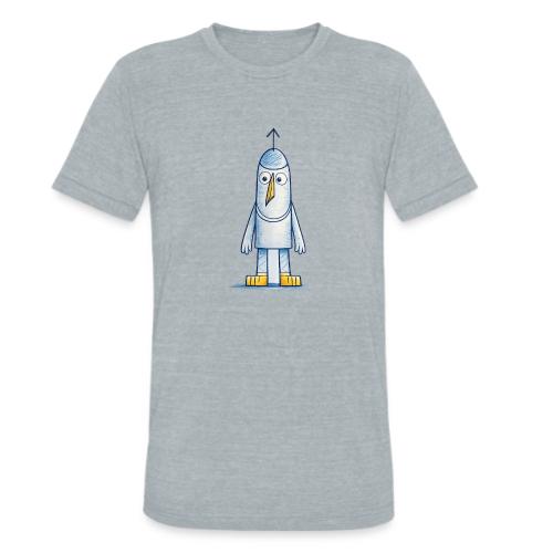 Funny Doodle Bird Character - Unisex Tri-Blend T-Shirt