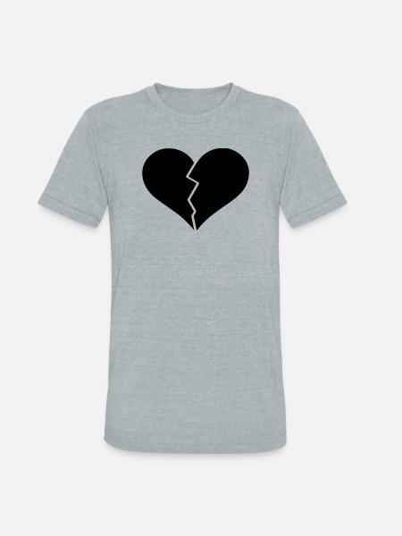 Broken heart black - Unisex Tri-Blend T-Shirt - heather grey