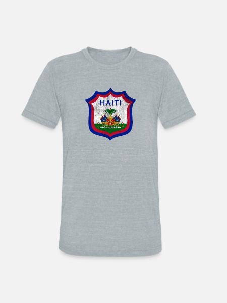 Haiti Crest Design - Unisex Tri-Blend T-Shirt - heather grey