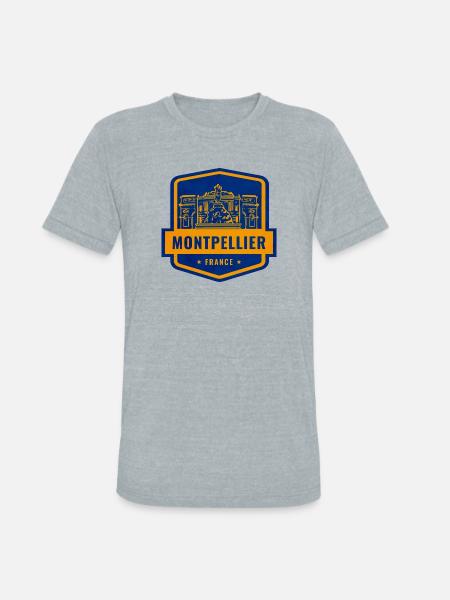 Montpellier Emblem Patch - Unisex Tri-Blend T-Shirt - heather grey